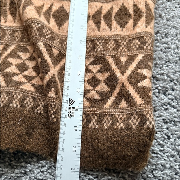Lucky Brand Brown Western Shawl Collar Geometric Cardigan Size M - Picture 9 of 9
